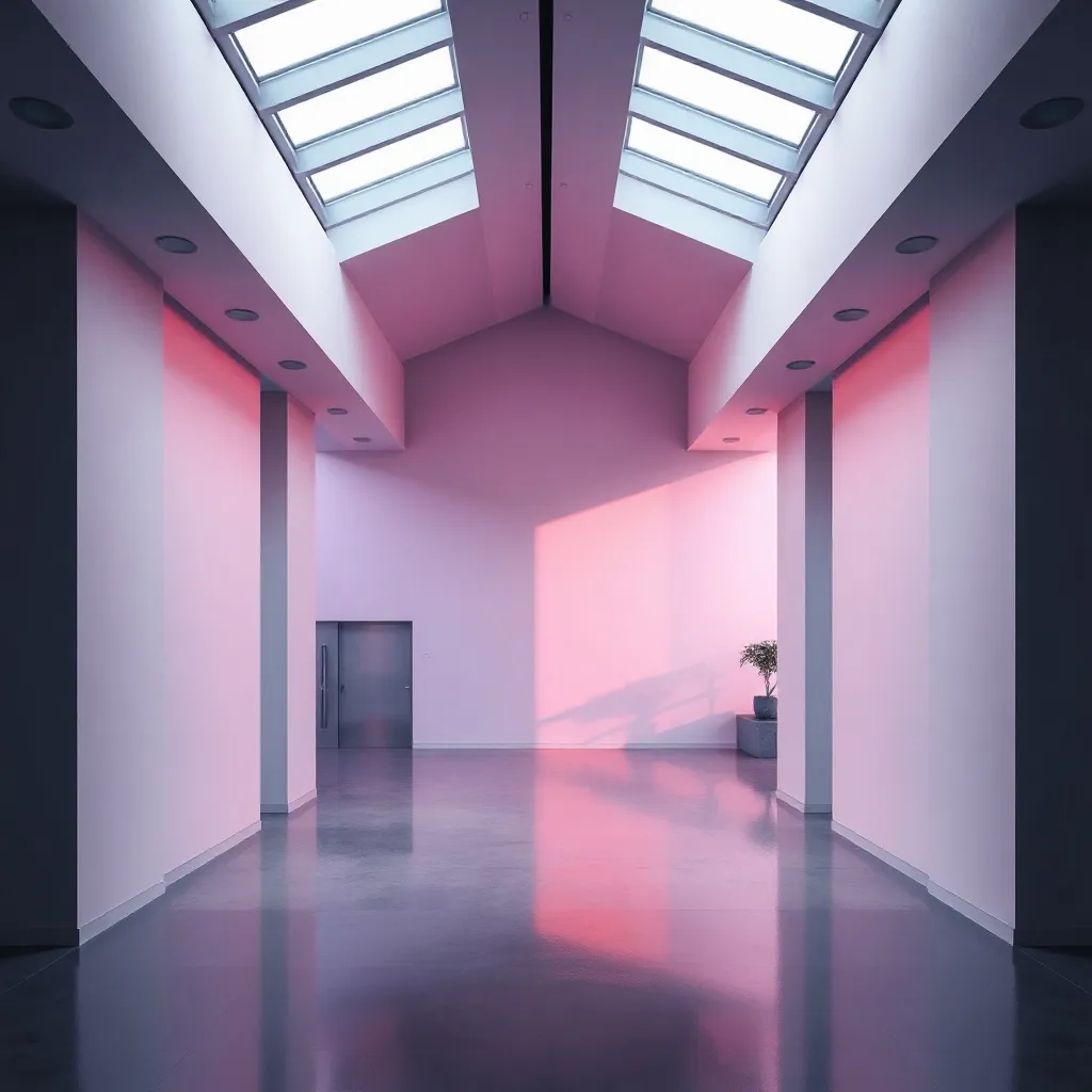 Minimalist architectural structure with clean lines and soft