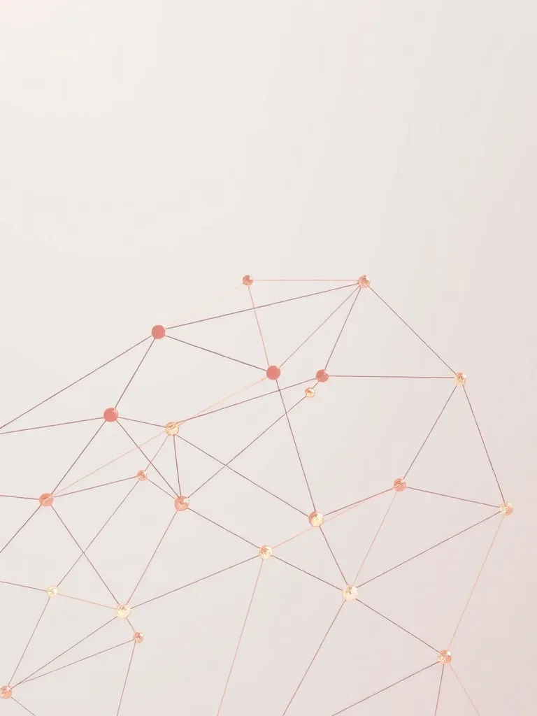 Abstract geometric network nodes connected by thin lines, mi